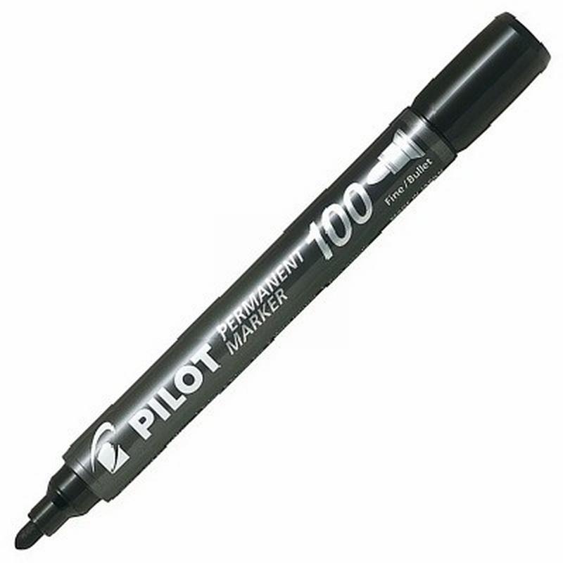 ROTULADOR PERMANENTE PILOT DE PUNTA CÓNICA NEGRO SCA-100 (NSC100N) - ROT.PILOT 100 NG PERMANENTE REDONDA