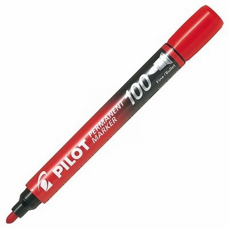 ROTULADOR PERMANENTE PILOT DE PUNTA CÓNICA ROJO SCA-100 (NSC100R) - ROT.PILOT 100 RJ PERMANENTE REDONDA