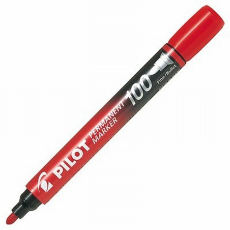 ROTULADOR PERMANENTE PILOT DE PUNTA CÓNICA ROJO SCA-100 (NSC100R) - ROT.PILOT 100 RJ PERMANENTE REDONDA