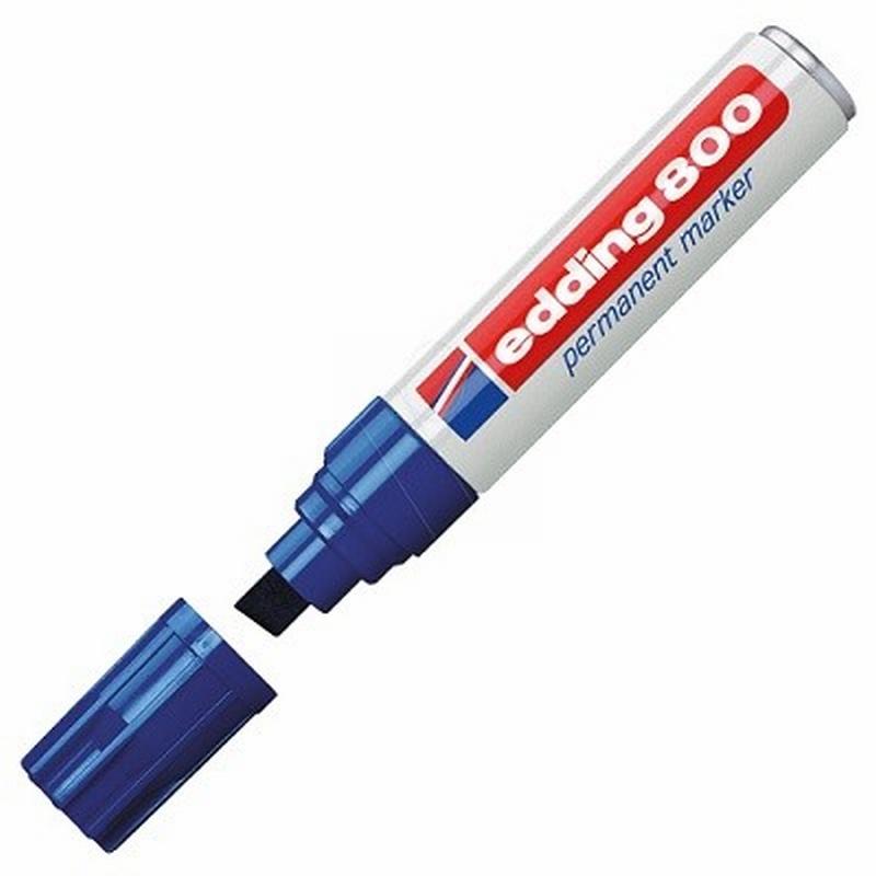 ROTULADOR EDDING MARCADOR PERMANENTE 800 AZUL PUNTA BISELADA 12 MM (800-03) DE EDDING - ROT.EDDING 800 AZ