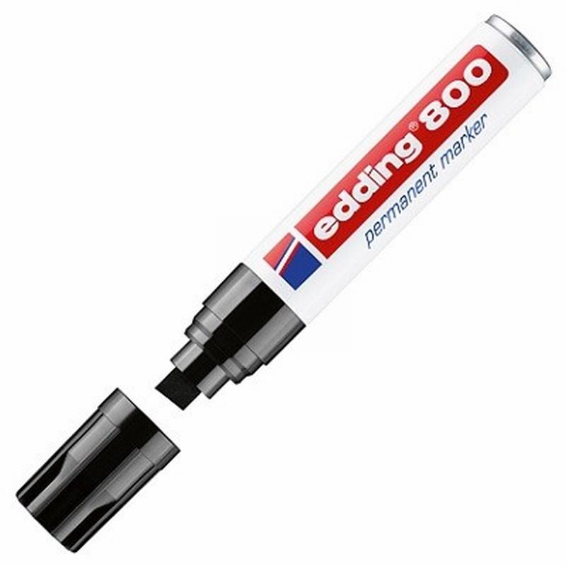 ROTULADOR EDDING MARCADOR PERMANENTE 800 NEGRO PUNTA BISELADA 12 MM (800-01) DE EDDING - ROT.EDDING 800 NG