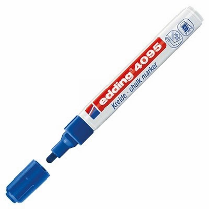 ROTULADOR EDDING 4095 PARA PIZARRAS / CRISTAL TIZA LIQUIDA PUNTA REDONDA 2-3 MM AZUL (4095-03) DE FABER CASTELL