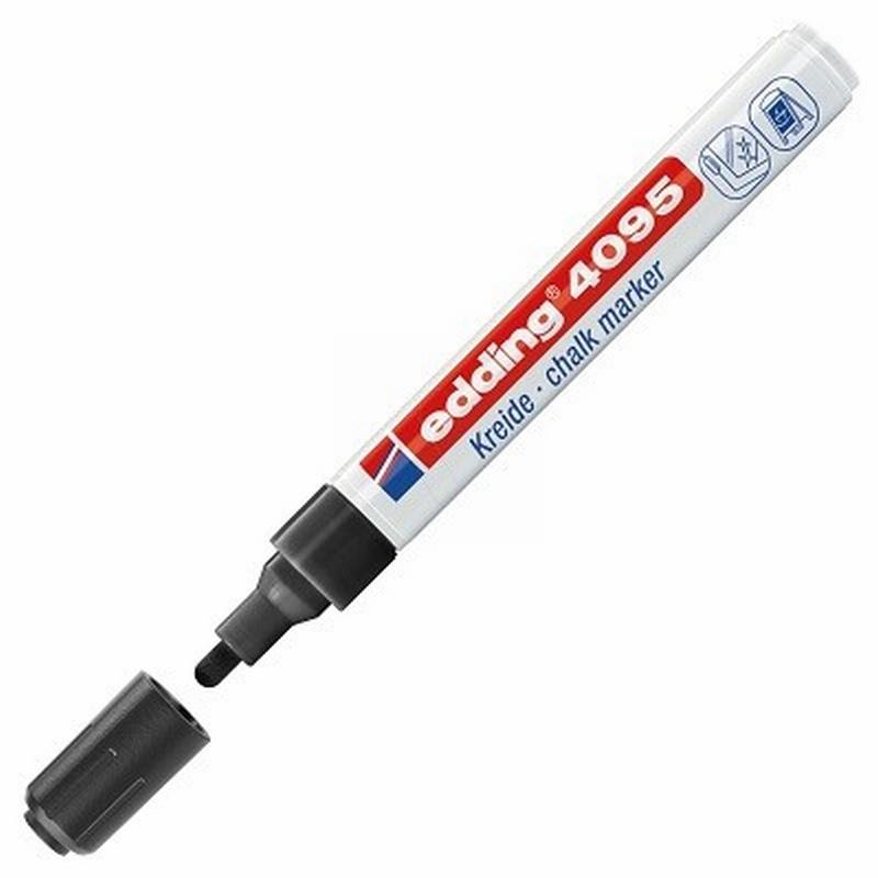 ROTULADOR EDDING 4095 PARA PIZARRAS / CRISTAL TIZA LIQUIDA PUNTA REDONDA 2-3 MM NEGRO (4095-01) DE FABER CASTELL