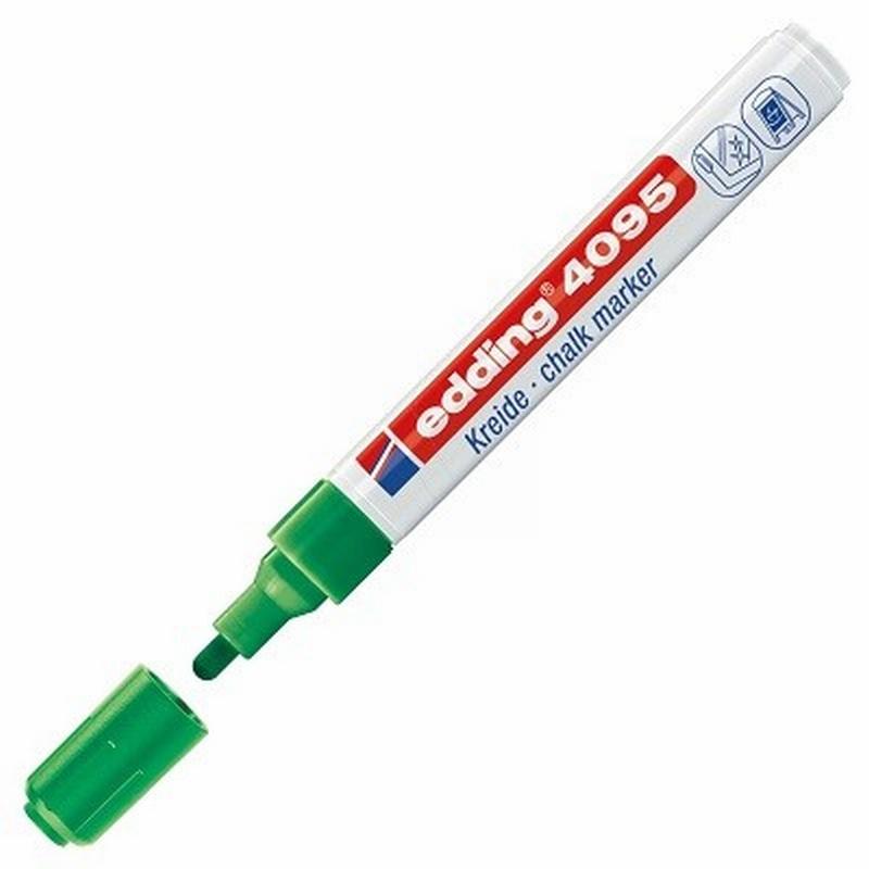 ROTULADOR EDDING 4095 PARA PIZARRAS / CRISTAL TIZA LIQUIDA PUNTA REDONDA 2-3 MM VERDE (4095-04) DE FABER CASTELL