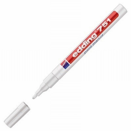 ROTULADOR EDDING PUNTA FIBRA 751 BLANCO PUNTA REDONDA 1-2 MM (751-49) - ROT.EDDING 751 BL