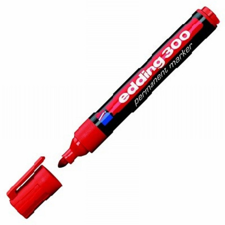 ROTULADOR EDDING MARCADOR PERMANENTE 300 PUNTA REDONDA 1,5-3 MM RECARGABLE ROJO (300-02) - ROT.EDDING 300 RJ PERMANENTE*