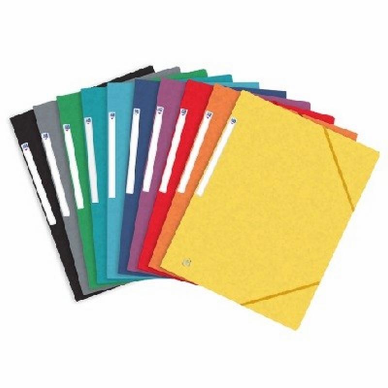 CARPETA OXFORD CARTULINA CON SOLAPAS Y GOMAS DIN A4 COLORES (400114319) (400117805) - CARP.GOMA CARTON A4 OXFORD