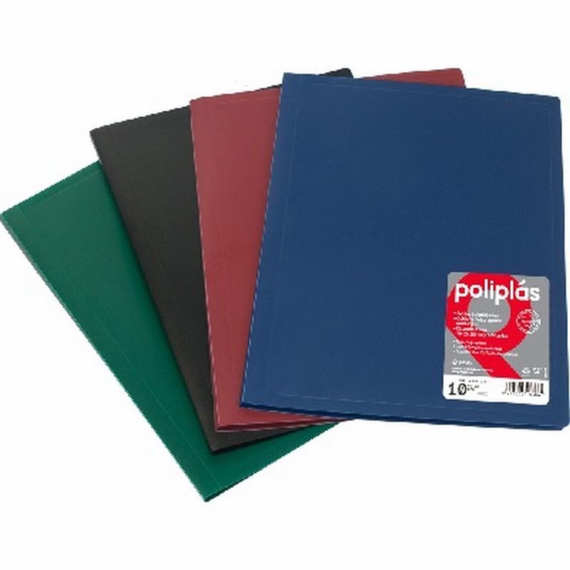 CARPETA GRAFOPLAS 10 FUNDAS PP ESTANDAR CUBIERTA OPACA NEGRA (01310010) - CARP.10FUNDAS A4 NG PP 131