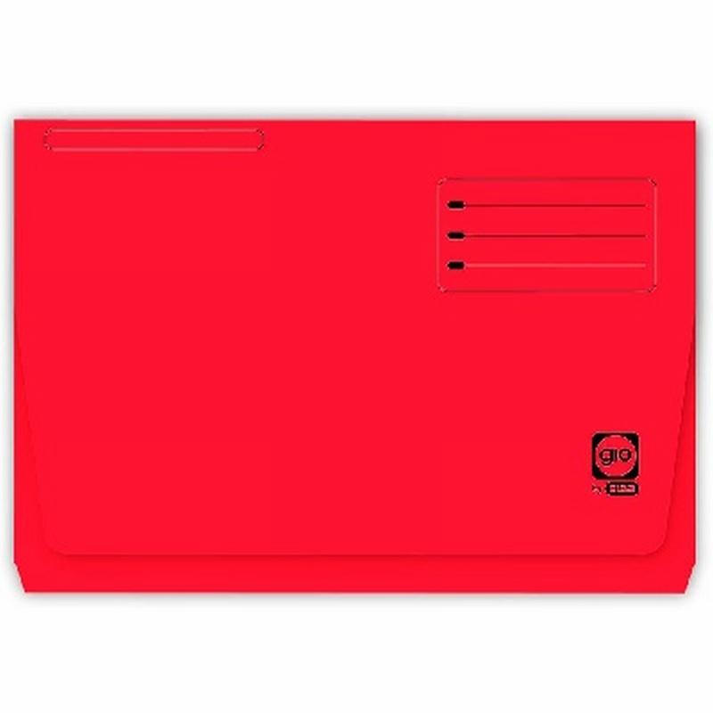SUBCARPETA GIO CARTULINA FOLIO POCKET CON BOLSA Y SOLAPA ROJA (400040684) - SUBCARP.FUELLE F.RJ GIO