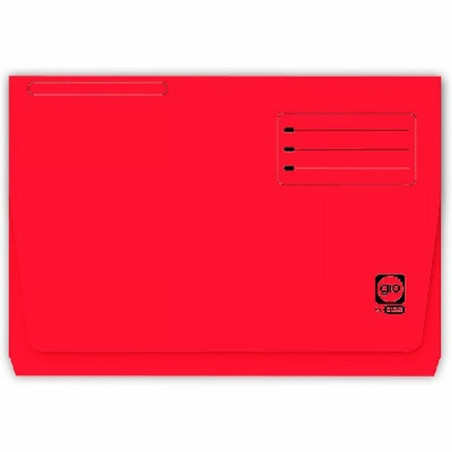 SUBCARPETA GIO CARTULINA FOLIO POCKET CON BOLSA Y SOLAPA ROJA (400040684) - SUBCARP.FUELLE F.RJ GIO