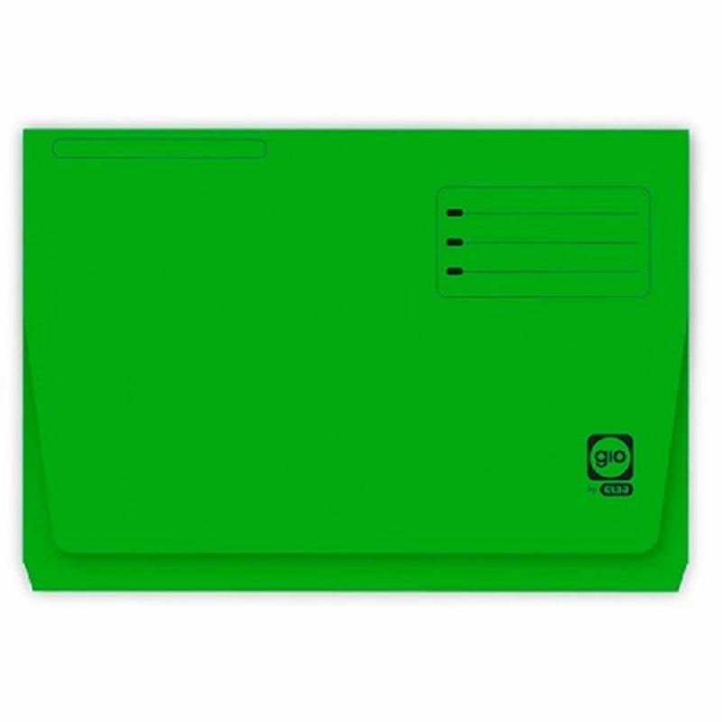SUBCARPETA GIO CARTULINA FOLIO POCKET CON BOLSA Y SOLAPA VERDE (400040685) - SUBCARP.FUELLE F.VE GIO
