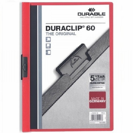 CARPETA DURACLIP DOSSIER PINZA LATERAL ROJO CAPACIDAD 60 HOJAS (2209-03) - CARP.PINZA BIG A4 60H.RJ 2209-03