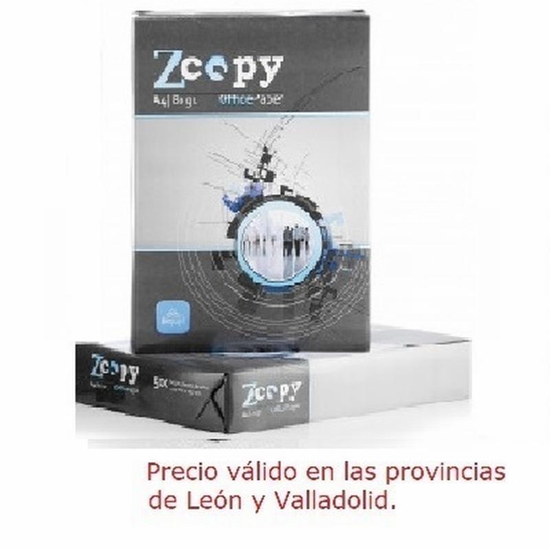 PAPEL FOTOCOPIADORA ZCOPY DIN A4 80 GRAMOS/M2 ETIQUETA ECOLABEL ESTANDAR 500 HOJAS. -PRECIOS VALIDOS HASTA 31 DE SEPTIEMBRE-