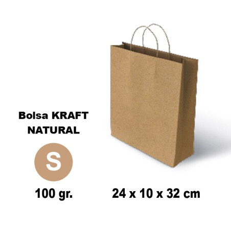 BOLSA KRAFT GRAFOPLAS ASA RETORCIDA 240X10X320 MM MARRON (60321749) - BOLSA C/ASA KRAFT-MARRON  24*10*32