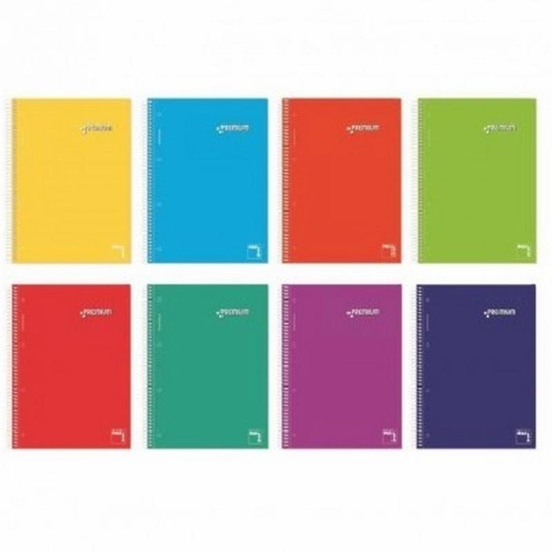 CUADERNO PACSA PREMIUM TAPA CARTON EXTRADURO CUARTO NATURAL 160 HOJAS DE 5 COLORES DE 70 GRS. CUADRICULA 4X4 (16292)