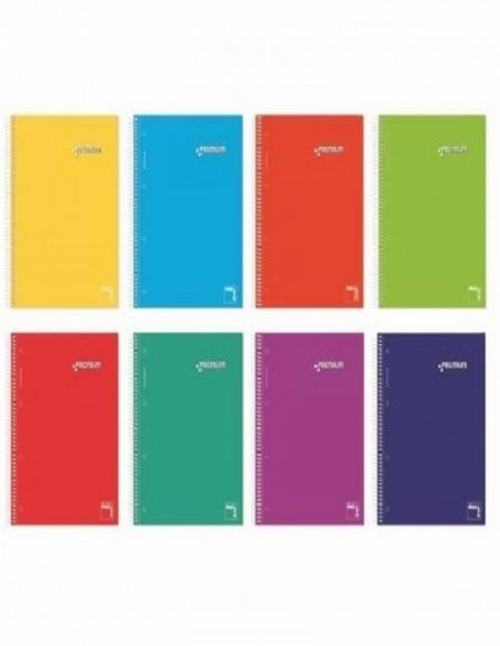 CUADERNO PACSA PREMIUM TAPA CARTON EXTRADURO CUARTO NATURAL 160 HOJAS DE 5 COLORES DE 70 GRS. CUADRICULA 4X4 (16292)