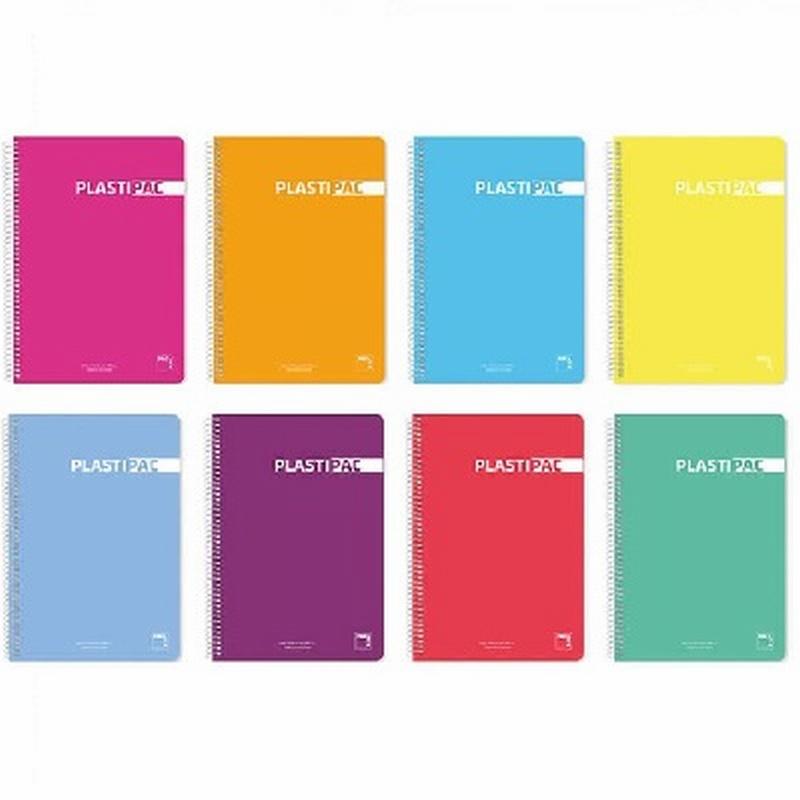 CUADERNO PACSA PLASTIPAC TAPA PLASTICO POLIPROPILENO FOLIO NATURAL 80 HOJAS 90 GRS. CUADRICULA (16467)