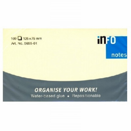 NOTAS ADHESIVAS INFONOTES DE QUITA Y PON 125X75 (5655-01) DE INFONOTES - POSTI ADVENDI 75*125