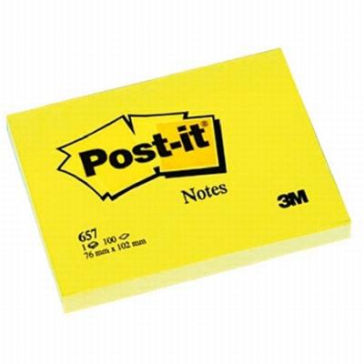 BLOC DE NOTAS ADHESIVAS POST-IT DE QUITA Y PON 76X102 MM....