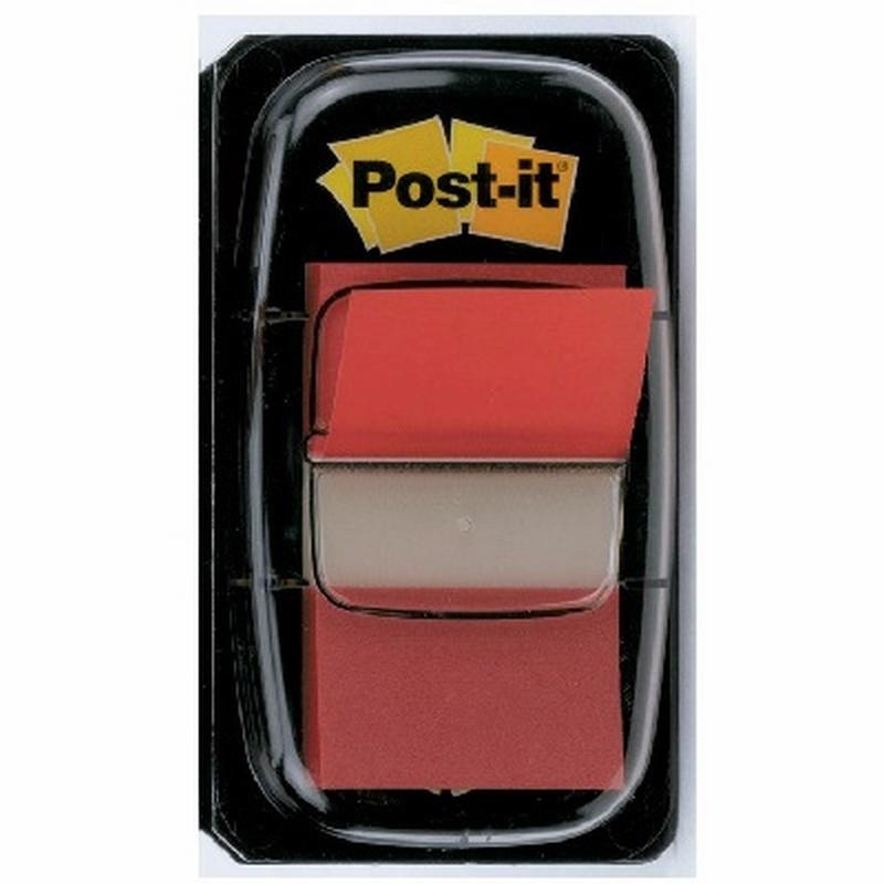 BANDERITAS SEÑALIZADORAS POST-IT DE 1" ROJA DISPENSADOR DE 50 UNIDADES (680-1) DE POST-IT - BANDERITA RJ 3M