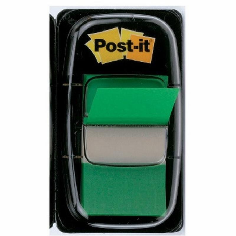 BANDERITAS SEÑALIZADORAS POST-IT DE 1" VERDE DISPENSADOR DE 50 UNIDADES (680-3) DE POST-IT - BANDERITA VE 3M