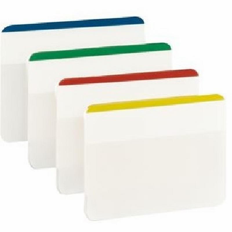 BANDERITAS SEPARADORAS RIGIDAS GRANDES PLANAS POST-IT DISPENSADOR 4 COLORES Y 24 BANDERITAS (686F-1) DE POST-IT