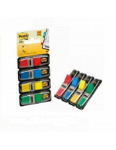 BANDERITAS SEÑALIZADORAS POST-IT DE 1/2" (683-4) - BANDERITA 1/2" AM+AZ+RJ+VE 35U. 3M