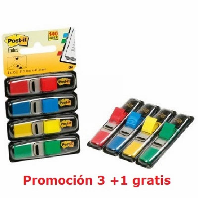 BANDERITAS SEÑALIZADORAS POST-IT DE 1/2" (683-4) DE POST-IT - BANDERITA 1/2" AM+AZ+RJ+VE 35U. 3M