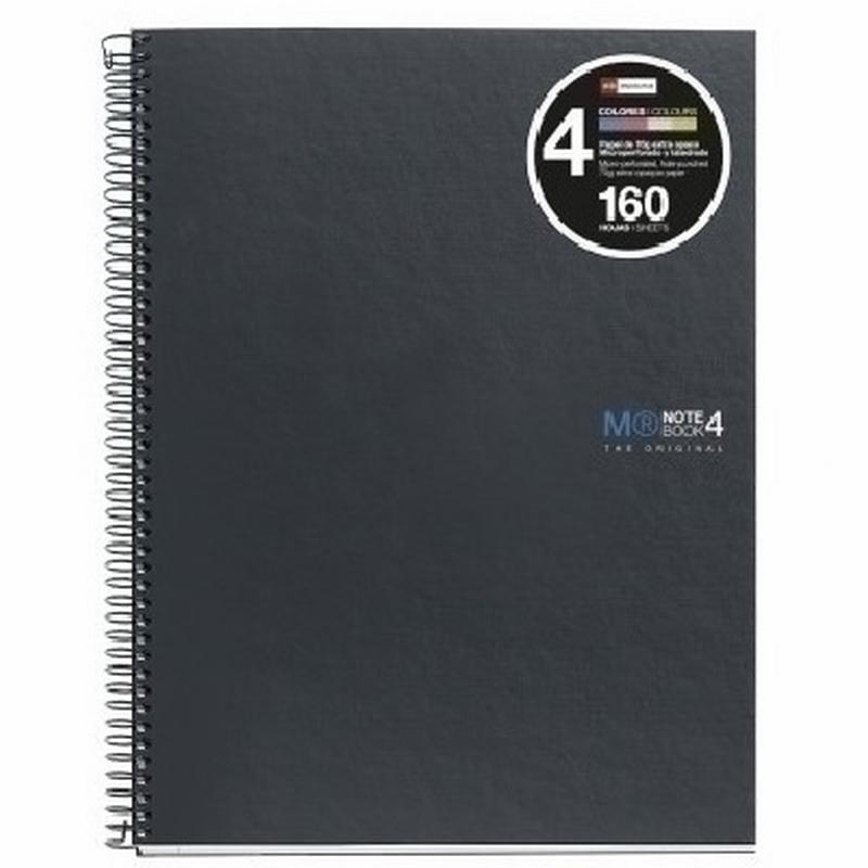 CUADERNO MIQUELRIUS NOTEBOOK 4 DIN A4 CUADRICULA CARTON 160 HOJAS (MR2107) - CUAD.NOTE-BOOK A4 4COL.CUAD.M.RIUS