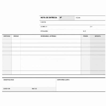TALONARIO APLI NOTA ENTREGA DUPLICADO APAISADO 50 JUEGOS 21X15 CM. (12692) DE APLI - TALON NOTA ENTREGA 1/4AP.2H.A49