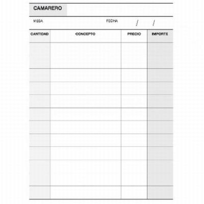 TALONARIO APLI CAMARERO TRIPLICADO NATURAL 50 JUEGOS...