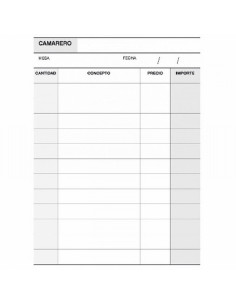 TALONARIO APLI CAMARERO TRIPLICADO NATURAL 50 JUEGOS 10,5X15 CM.(12689) - TALON CAMARERO 1/8 3H.TRIPLIC.A89 12689/50089T