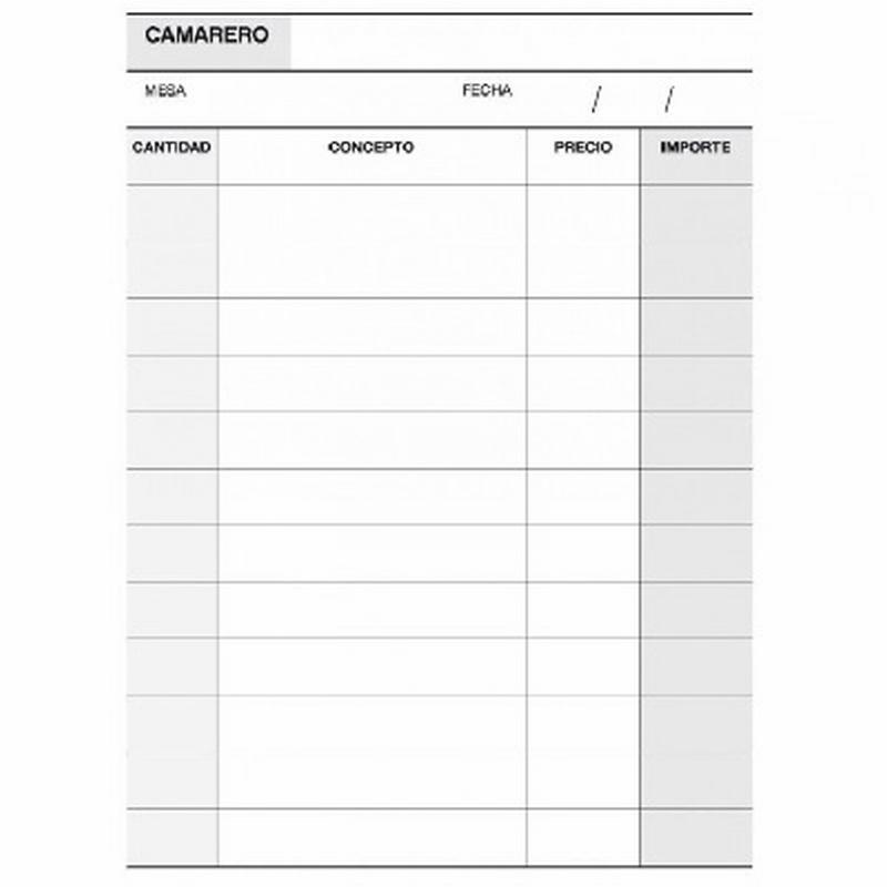 TALONARIO APLI CAMARERO TRIPLICADO NATURAL 50 JUEGOS 10,5X15 CM.(12689) - TALON CAMARERO 1/8 3H.TRIPLIC.A89 12689/50089T