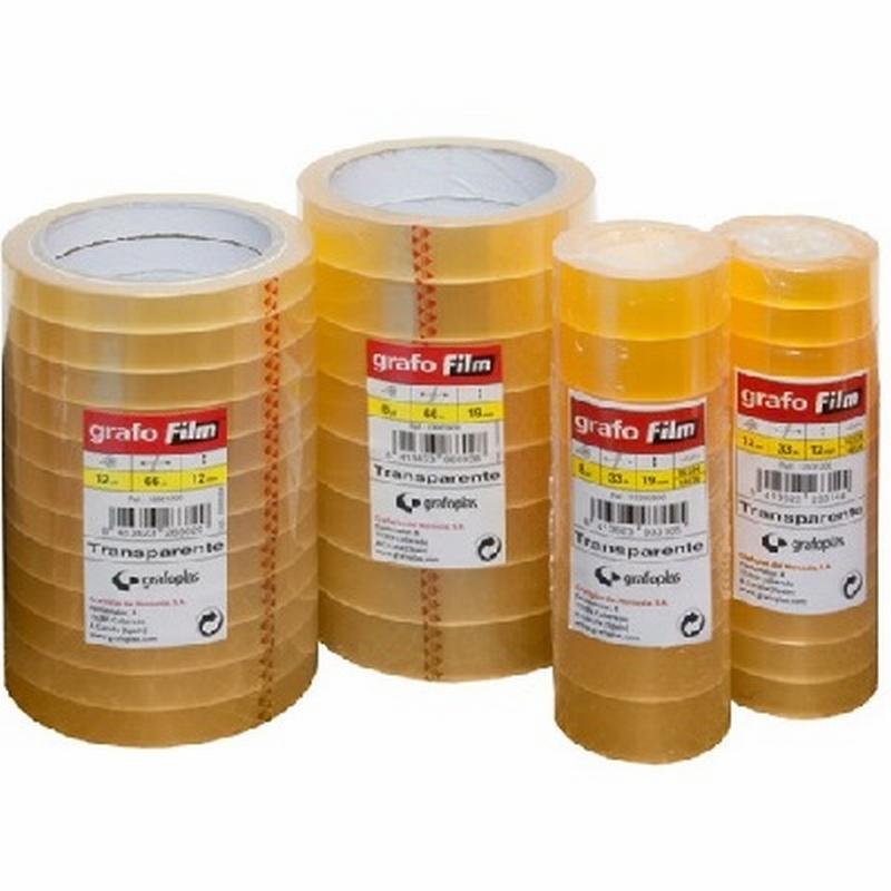 CINTA ADHESIVA GRAFOFILM ESTANDAR 33 MTS. X 12 MM. (12331200) DE GRAFOPLAS - C.ADH.33*12 TRANS.GRAFOFILM