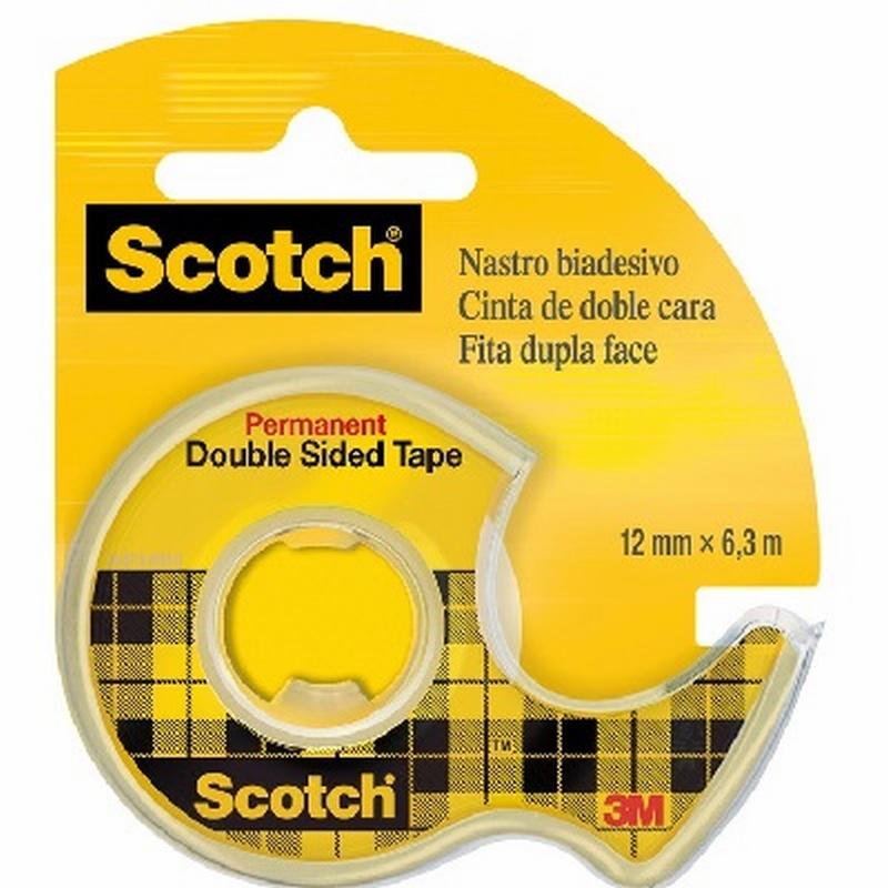 CINTA ADHESIVA SCOTCH DOBLE CARA 6,3 MTS X 12,7 MM CON PORTARROLLO (136D) - C.ADH.DOBLE CARA 6.3M*12,7MM SCOTH 136D