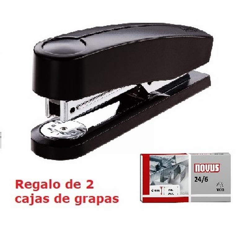 GRAPADORA NOVUS HARMONY B4 PLASTICO ABS 40 HOJAS USA GRAPAS 24/6  24/8 NEGRA (INCL. CAJA 200 GRAPAS 24/6 DIN SUPER) (020-1267)