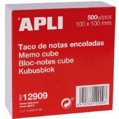 TACO PAPEL APLI ENCOLADO 100X100 MM BLANCO 500 HOJAS...