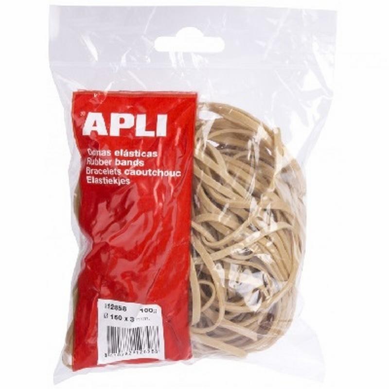 GOMAS ELASTICAS APLI 160 X 3 MM Nº16 BOLSA DE 100 GR (12858) - GOMA ELA.2MM*160MM 100GR.