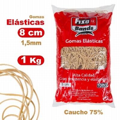 GOMAS ELASTICAS FIXO BOLSA 1 KG. 1,5MM.x 8 CM. (00047240)...