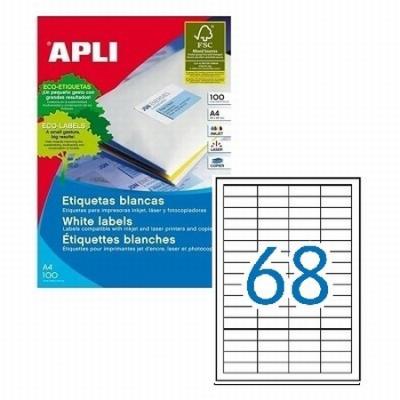 ETIQUETA ADHESIVA APLI LASER FOTOCOPIADORA INKJET...