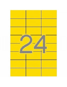ETIQUETA ADHESIVA APLI LASER/COPY/INKJET 70X37 MM. AMARILLA 20 HOJAS DIN A4 480 ETIQUETAS (01591) - ETIQ.LASER 70*37 AM CJ480