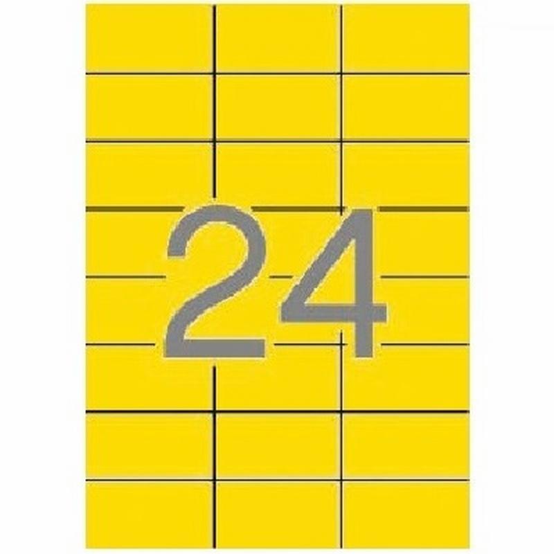 ETIQUETA ADHESIVA APLI LASER/COPY/INKJET 70X37 MM. AMARILLA 20 HOJAS DIN A4 480 ETIQUETAS (01591) - ETIQ.LASER 70*37 AM CJ480