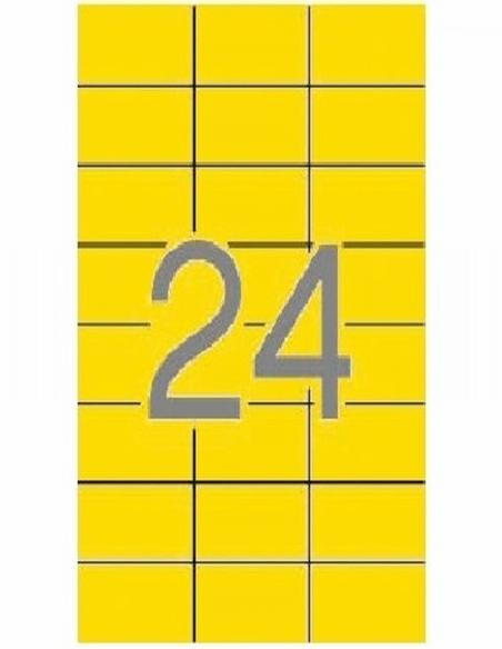 ETIQUETA ADHESIVA APLI LASER/COPY/INKJET 70X37 MM. AMARILLA 20 HOJAS DIN A4 480 ETIQUETAS (01591) - ETIQ.LASER 70*37 AM CJ480