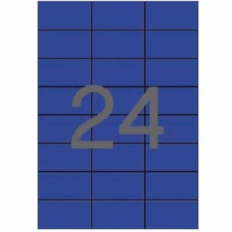 ETIQUETA ADHESIVA APLI LASER/COPY/INKJET 70X37 MM. AZUL 20 HOJAS DIN A4 480 ETIQUETAS (01592) - ETIQ.LASER 70*37 AZ CJ480 20H