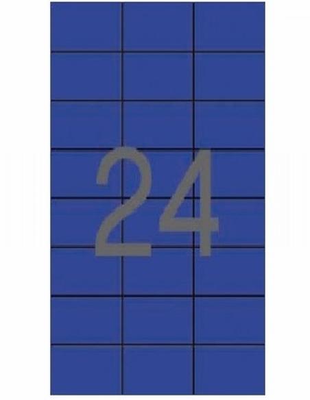 ETIQUETA ADHESIVA APLI LASER/COPY/INKJET 70X37 MM. AZUL 20 HOJAS DIN A4 480 ETIQUETAS (01592) - ETIQ.LASER 70*37 AZ PQ20H