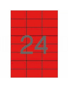 ETIQUETA ADHESIVA APLI LASER/COPY/INKJET 70X37 MM. ROJA 20 HOJAS DIN A4 480 ETIQUETAS (01593) - ETIQ.LASER 70*37 RJ CJ480 20H