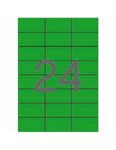 ETIQUETA ADHESIVA APLI LASER/COPY/INKJET 70X37 MM. VERDE 20 HOJAS DIN A4 480 ETIQUETAS (01594) - ETIQ.LASER 70*37 VE CJ480 20H