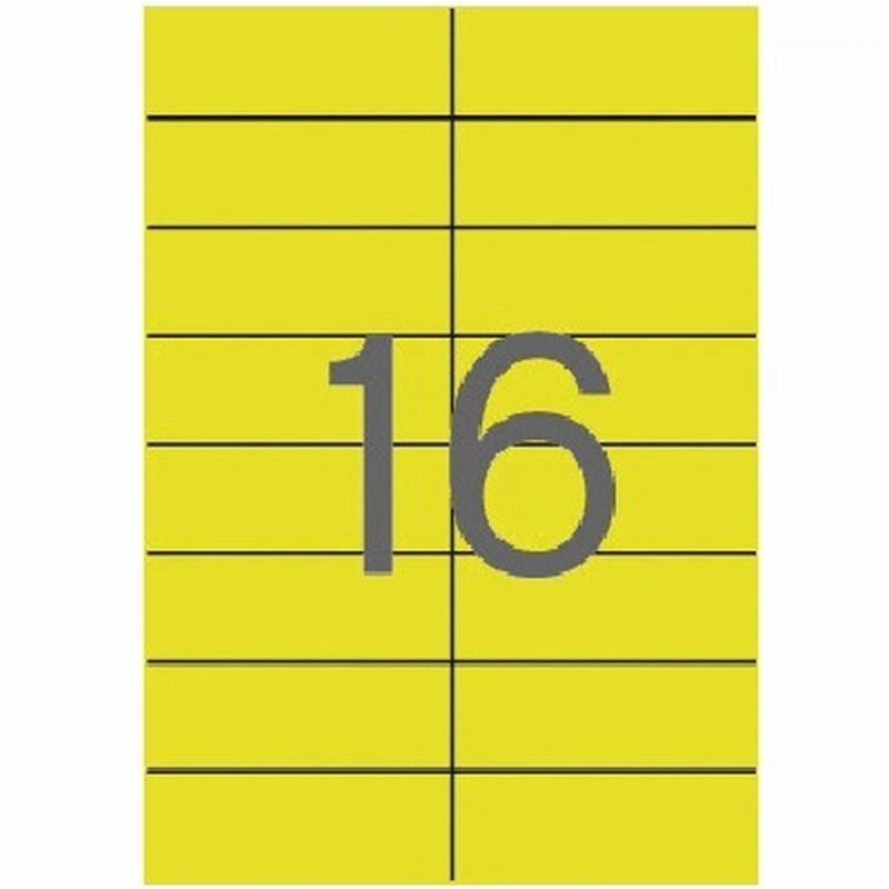 ETIQUETA ADHESIVA APLI LASER/COPY/INKJET 105X37 MM. AMARILLA 20 HOJAS DIN A4 320 ETIQUETAS (01595) - ETIQ.LASER 105*37 AM. CJ320