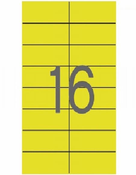 ETIQUETA ADHESIVA APLI LASER/COPY/INKJET 105X37 MM. AMARILLA 20 HOJAS DIN A4 320 ETIQUETAS (01595) - ETIQ.LASER 105*37 AM. CJ320