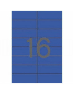 ETIQUETA ADHESIVA APLI LASER/COPY/INKJET 105X37 MM. AZUL 20 HOJAS DIN A4 320 ETIQUETAS (01596) - ETIQ.LASER 105*37 AZ CJ320 20H